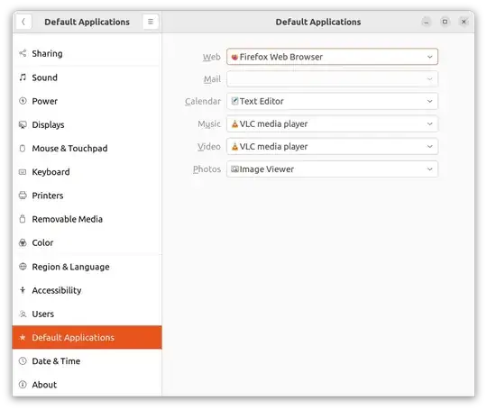 Default Applications