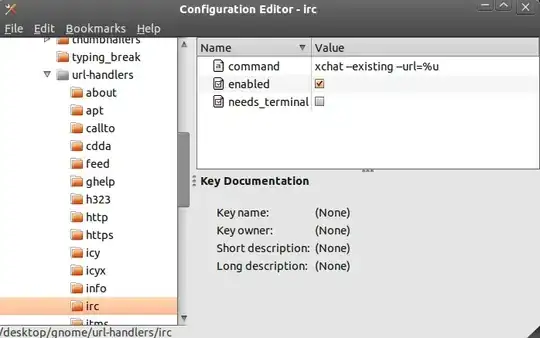 gconf-editor showing irc with xchat configuration