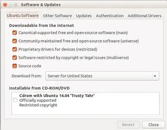 Ubuntu Software Center Software Sources dialog box