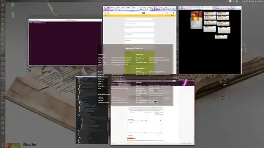 Example screenshot showing visual list of open windows in Unity by shortcut pressing Super-W)