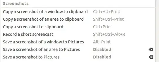 Screenshot section in keyboard settings