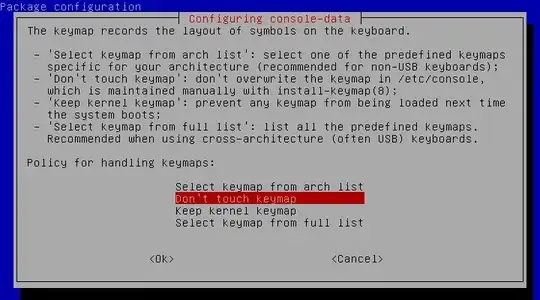 keymaps handling dialog