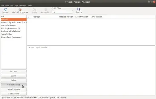 show broken packages in Synaptic
