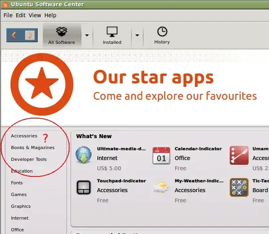Software Center Left Panel