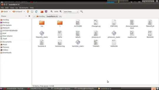 Touchpad settings screen