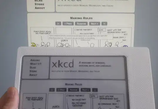 Website to Eink display