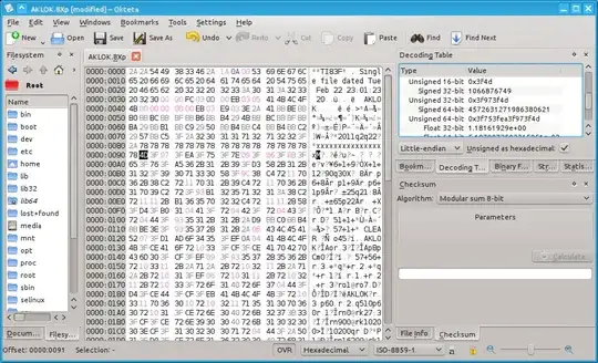 Screenshot of Okteta