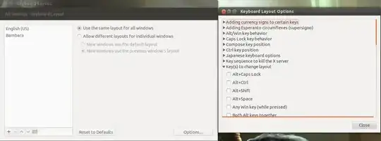 Screen shot of the keyboard layout options menu