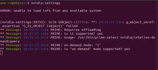 nvidia-settings terminal output