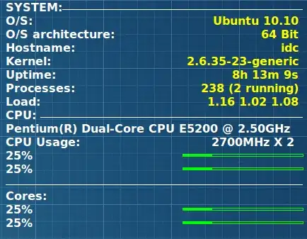screenshot of settings and bottom panel