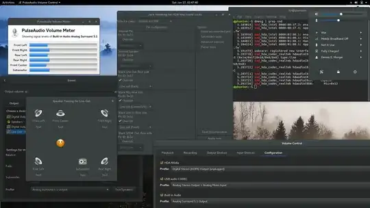 Great success, showing audio output mapping from a minimized audio player