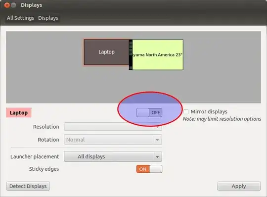 Screenshot of "Displays" Window