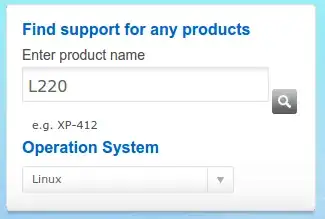 Preview of searching for printer