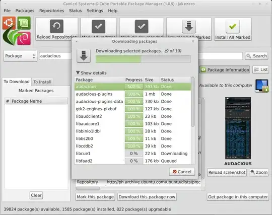 Screen shot of account update