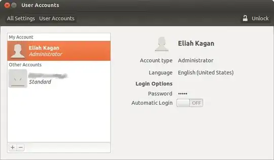 System Settings, showing human user accounts including an administrator account.
