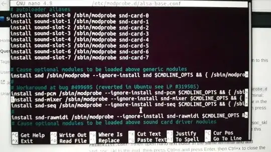 Screenshot of alsa-base.conf in nano