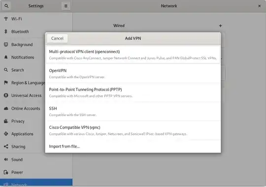 OpenConnect VPN - default new VPN on Fedora Workstation 31