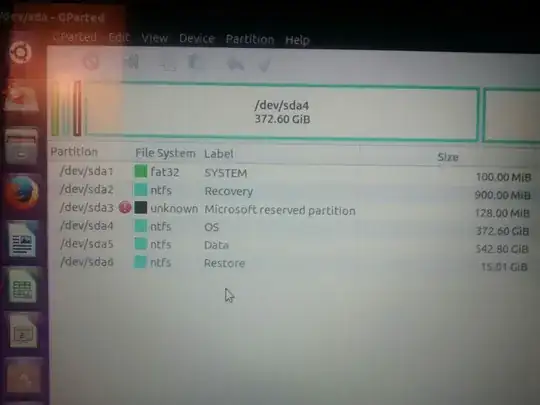 The filter settings being shown.