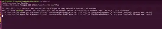 This image shows the error whenever I open the terminal in administrative mode