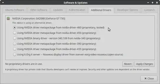 Screen Shot of NVidia Additional Drivers