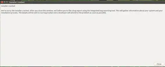 installer crashed, report a bug