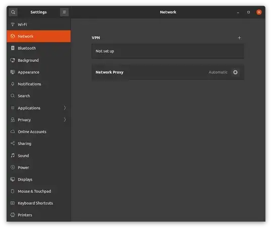 No wired network settings