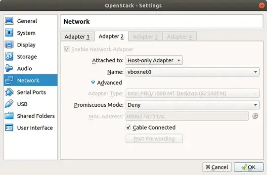 Network adapter settings -VB