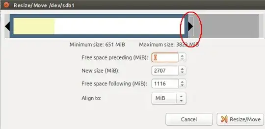 gparted resize/move window