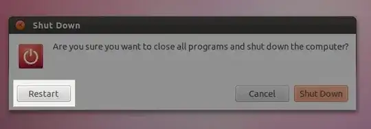 Choosing restart from shutdown confirm box
