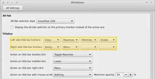 Titlebar section of cinnamon's window settings