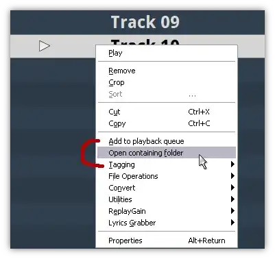 Open containing folder option in Foobar2000