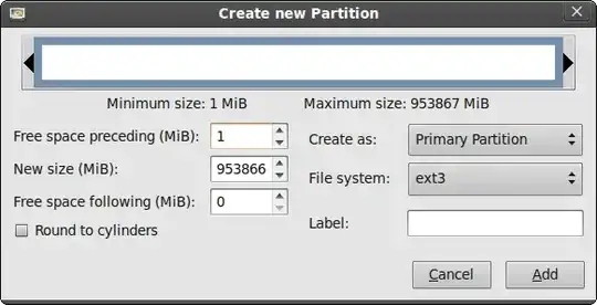GParted - Create new partition
