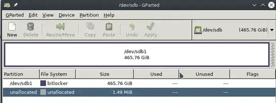 Samsung T5 SSD in GParted