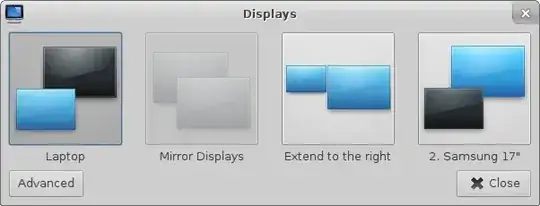 "Displays" dialog