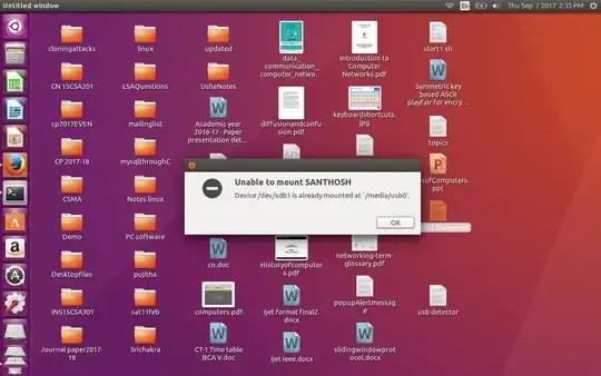 This is my alert message i get usb connected