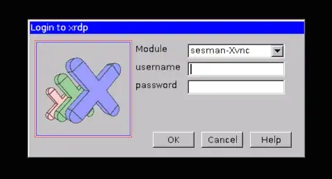 xRDP – Login screen