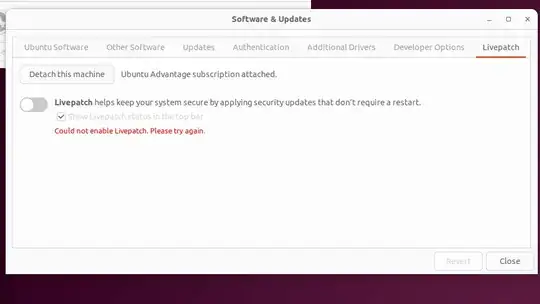livepatch enable error