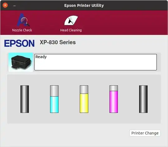 Epson Printer Utility main window