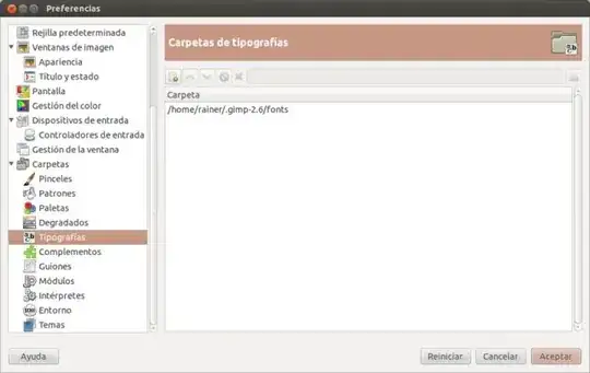 Fonts folders for the GIMP