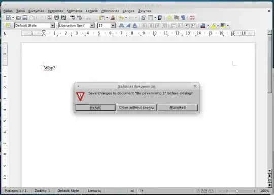 Libreoffice Xubuntu dialog window