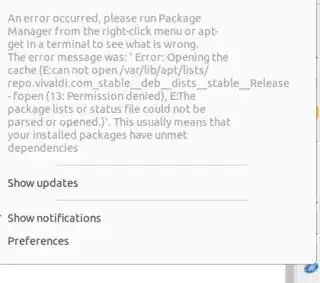 Vivaldi repository permission denied error