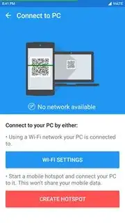 go to setting > connect to pc
