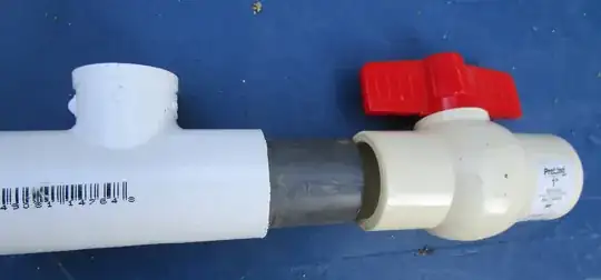 Close up of T, pipe and valve