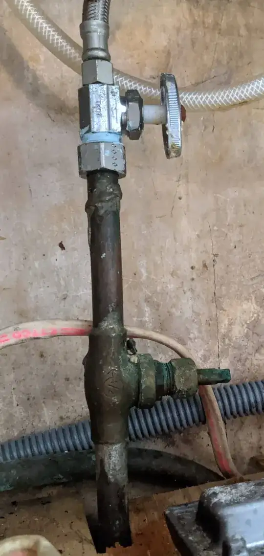 Plumbing under kitchen sink