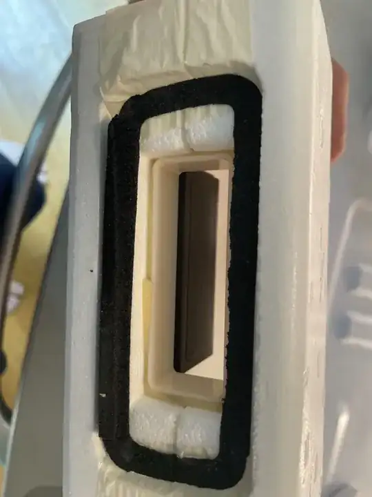 View inside the styrofoam block