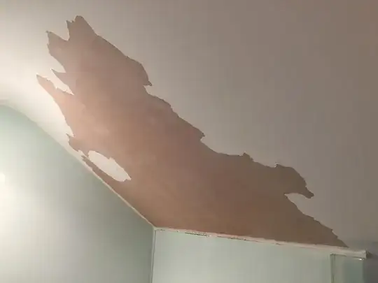 Ceiling above shower cubicle