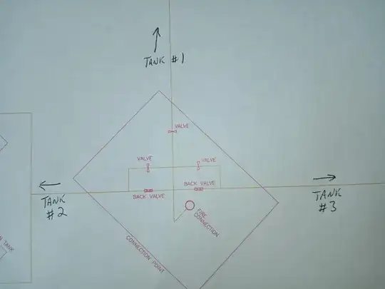 water lines headed over drywall and into a ring with two large and two thin threaded rods