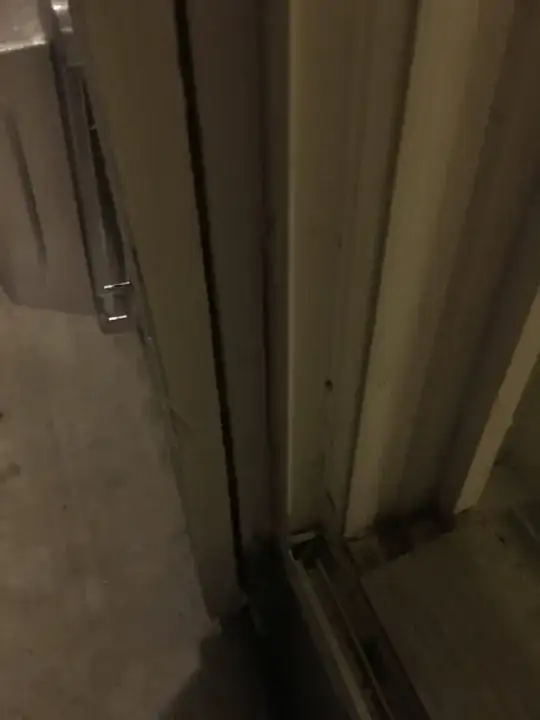 Bottom of trim that is loose