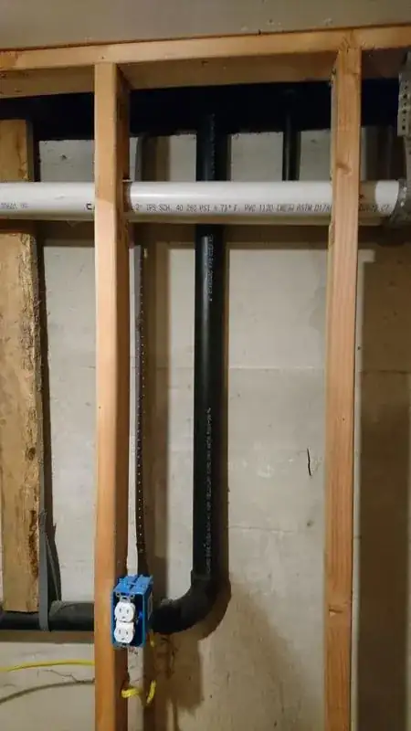 black abs pipe photo in wall