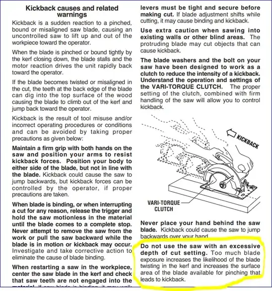 "to reduce the chance of kickback"